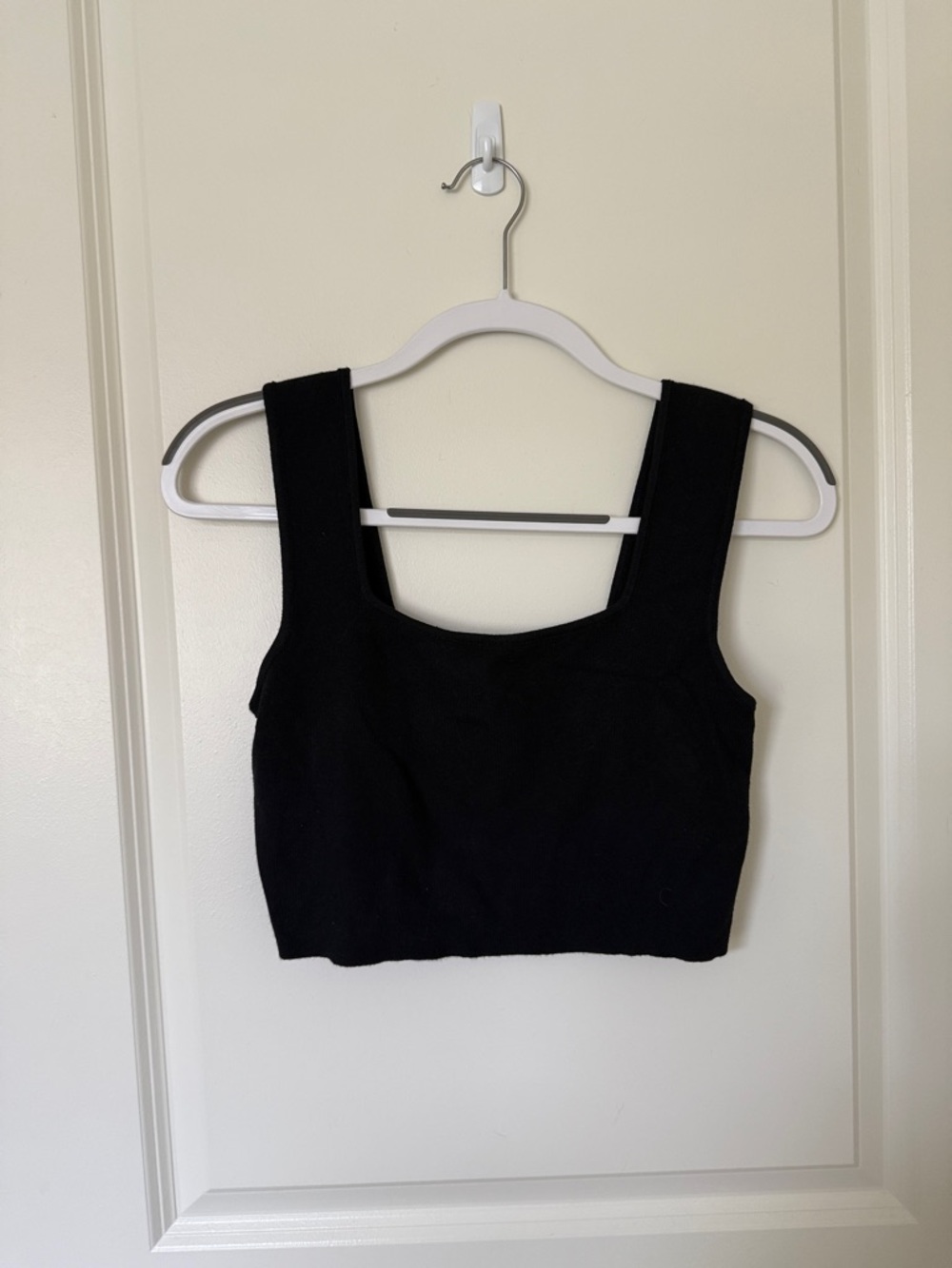 Vici Black Square Neck Crop Tank